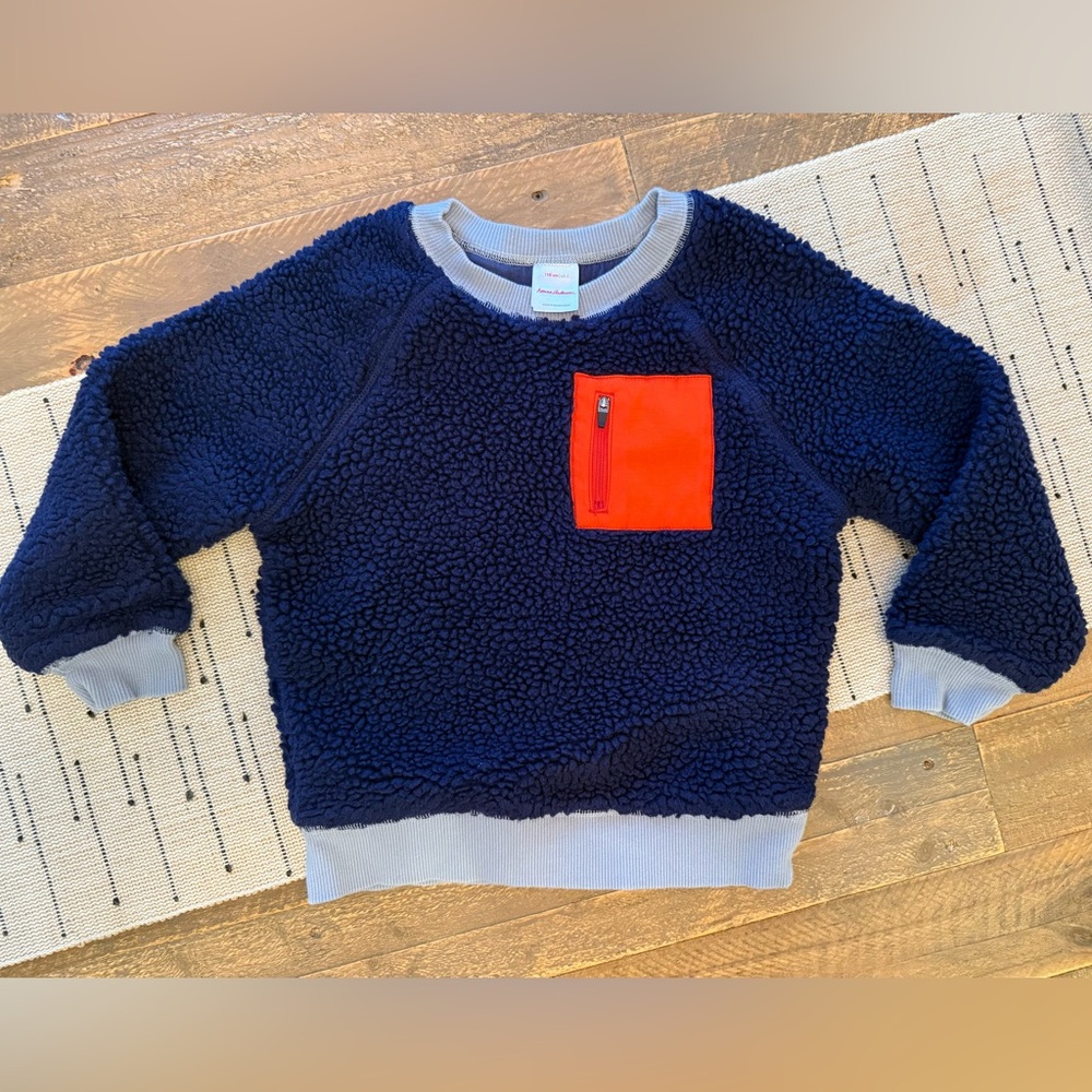 Hanna Andersson - Blue Sherpa with Orange Pocket - Size 5